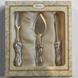 Cheese Silver Serving Utensils Grace Set 3 NWT